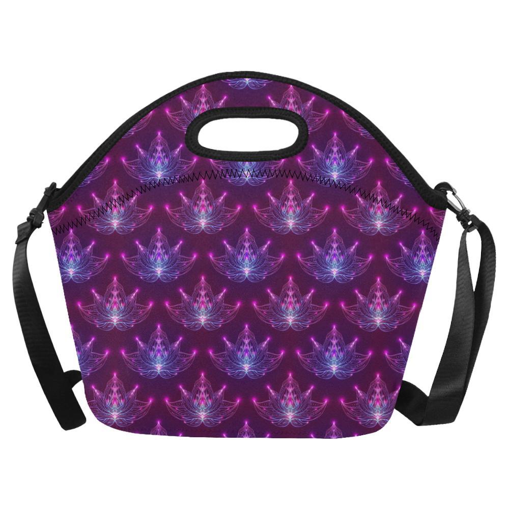 lotus Pattern Print Design LO01 Neoprene Lunch Bag-JorJune