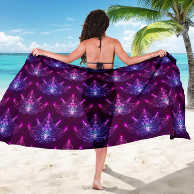 lotus Pattern Print Design LO01 Sarong Pareo Wrap-JORJUNE.COM