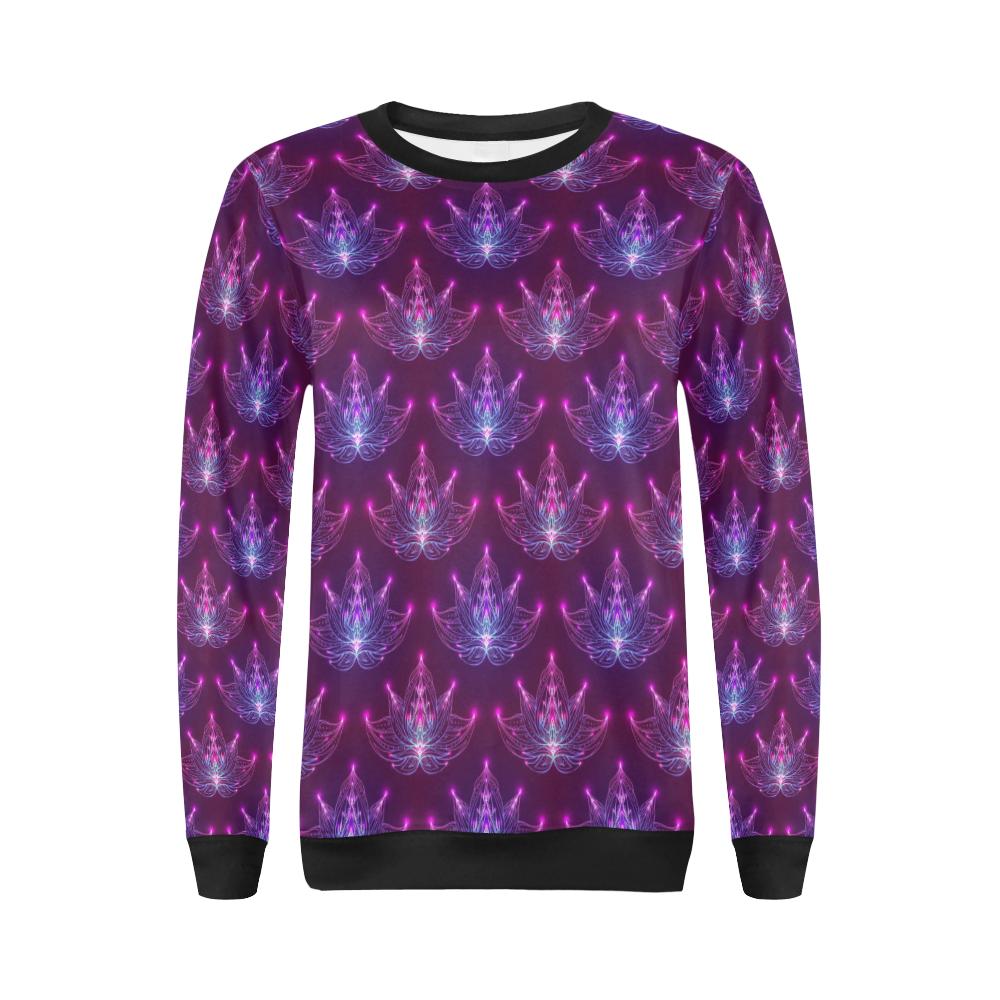 lotus Pattern Print Design LO01 Women Long Sleeve Sweatshirt-JorJune