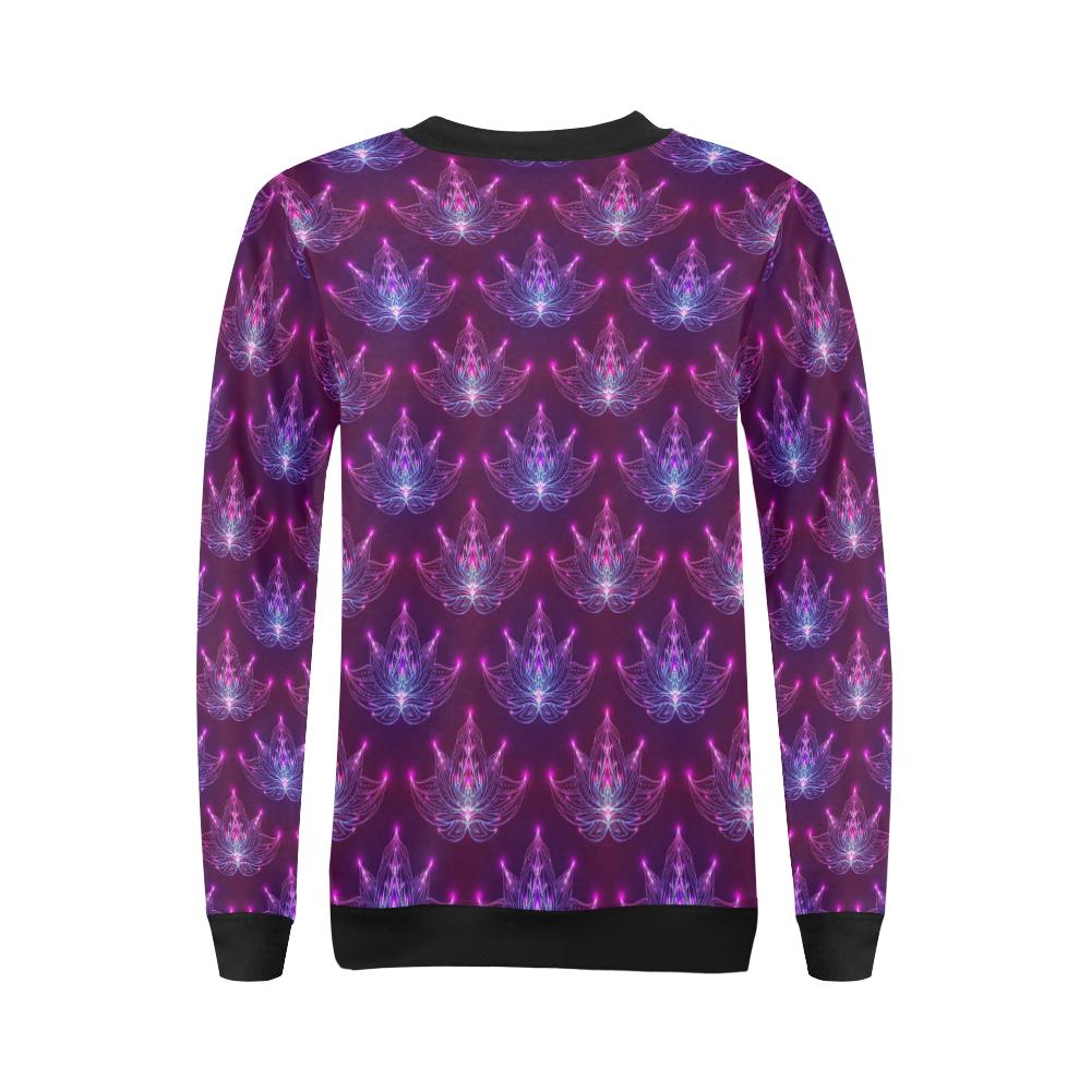 lotus Pattern Print Design LO01 Women Long Sleeve Sweatshirt-JorJune