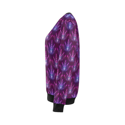 lotus Pattern Print Design LO01 Women Long Sleeve Sweatshirt-JorJune