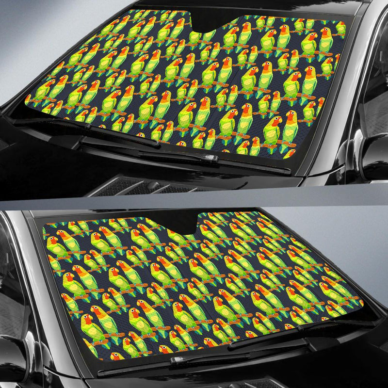 Lovebird Pattern Print Design 01 Car Sun Shades-JORJUNE.COM