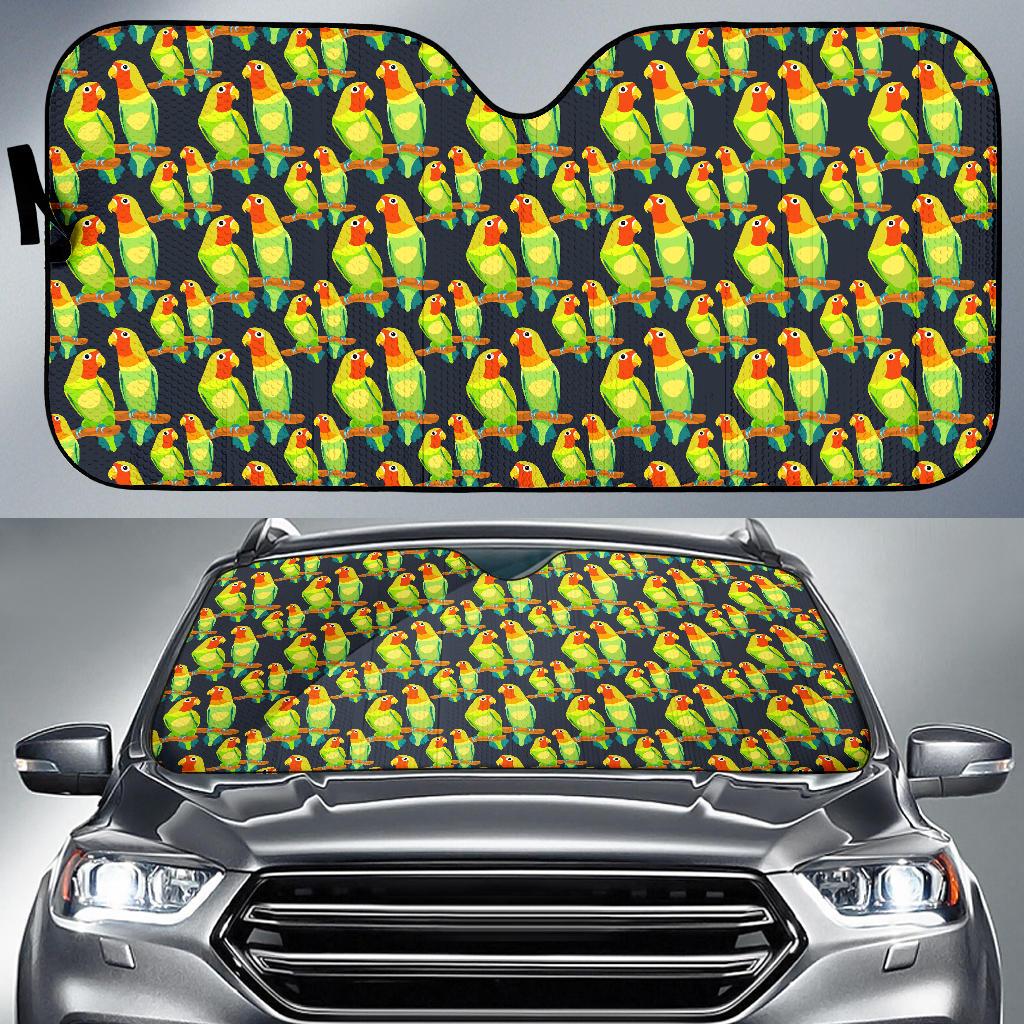 Lovebird Pattern Print Design 01 Car Sun Shades-JORJUNE.COM