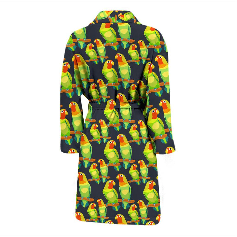 Lovebird Pattern Print Design 01 Men Bathrobe-JORJUNE.COM