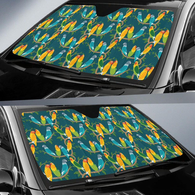 Lovebird Pattern Print Design 02 Car Sun Shades-JORJUNE.COM