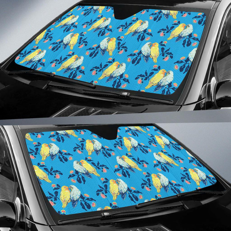 Lovebird Pattern Print Design 03 Car Sun Shades-JORJUNE.COM