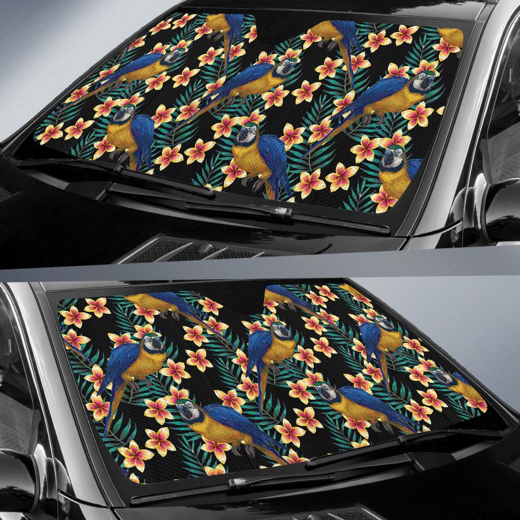 Macaw Pattern Print Design 01 Car Sun Shades-JORJUNE.COM