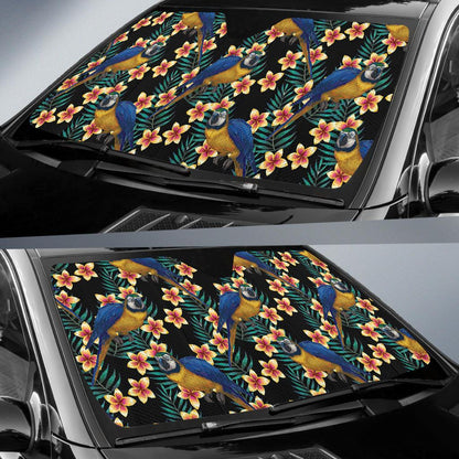 Macaw Pattern Print Design 01 Car Sun Shades-JORJUNE.COM