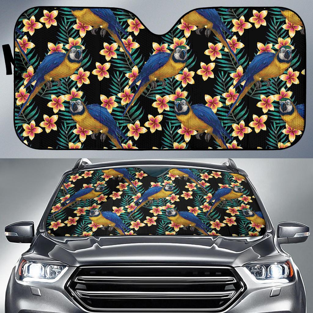 Macaw Pattern Print Design 01 Car Sun Shades-JORJUNE.COM