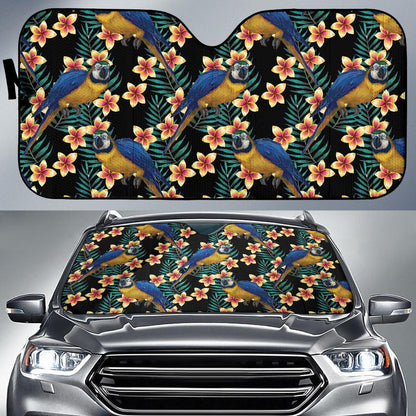 Macaw Pattern Print Design 01 Car Sun Shades-JORJUNE.COM