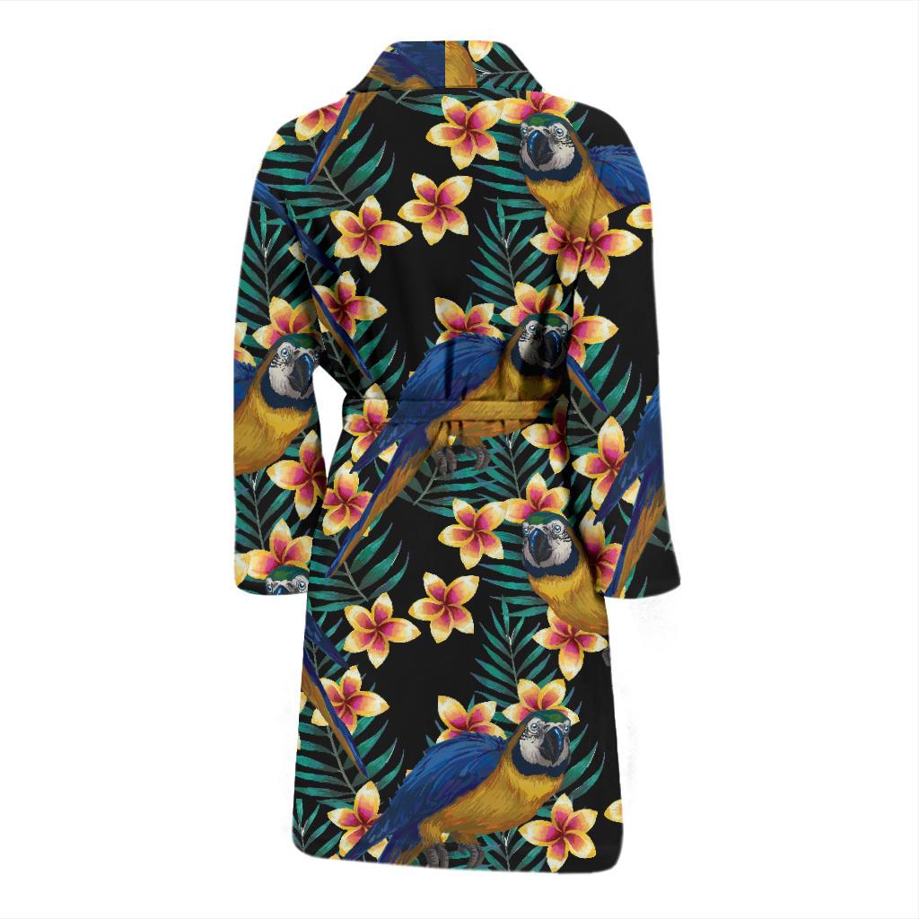 Macaw Pattern Print Design 01 Men Bathrobe-JORJUNE.COM
