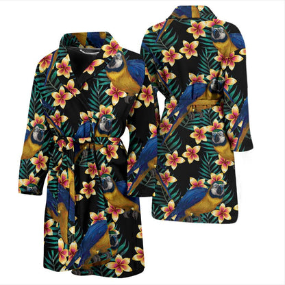 Macaw Pattern Print Design 01 Men Bathrobe-JORJUNE.COM