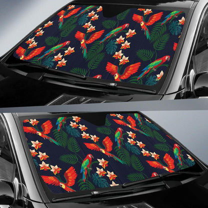 Macaw Pattern Print Design 02 Car Sun Shades-JORJUNE.COM