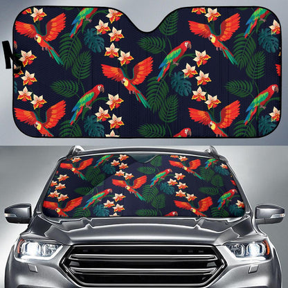 Macaw Pattern Print Design 02 Car Sun Shades-JORJUNE.COM