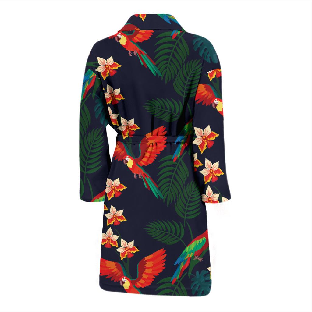 Macaw Pattern Print Design 02 Men Bathrobe-JORJUNE.COM