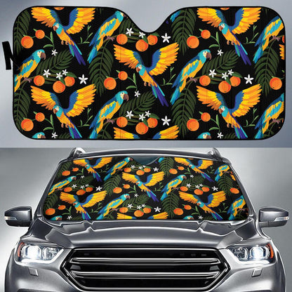 Macaw Pattern Print Design 03 Car Sun Shades-JORJUNE.COM