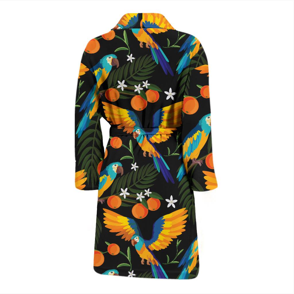 Macaw Pattern Print Design 03 Men Bathrobe-JORJUNE.COM