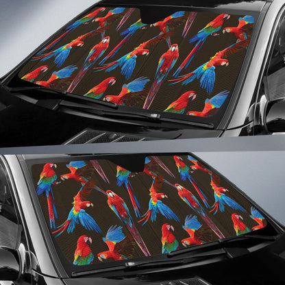 Macaw Pattern Print Design 04 Car Sun Shades-JORJUNE.COM