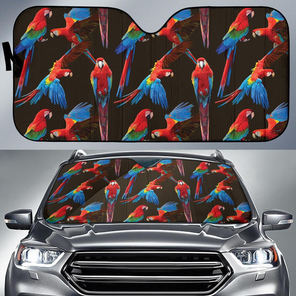 Macaw Pattern Print Design 04 Car Sun Shades-JORJUNE.COM