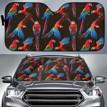 Macaw Pattern Print Design 04 Car Sun Shades-JORJUNE.COM