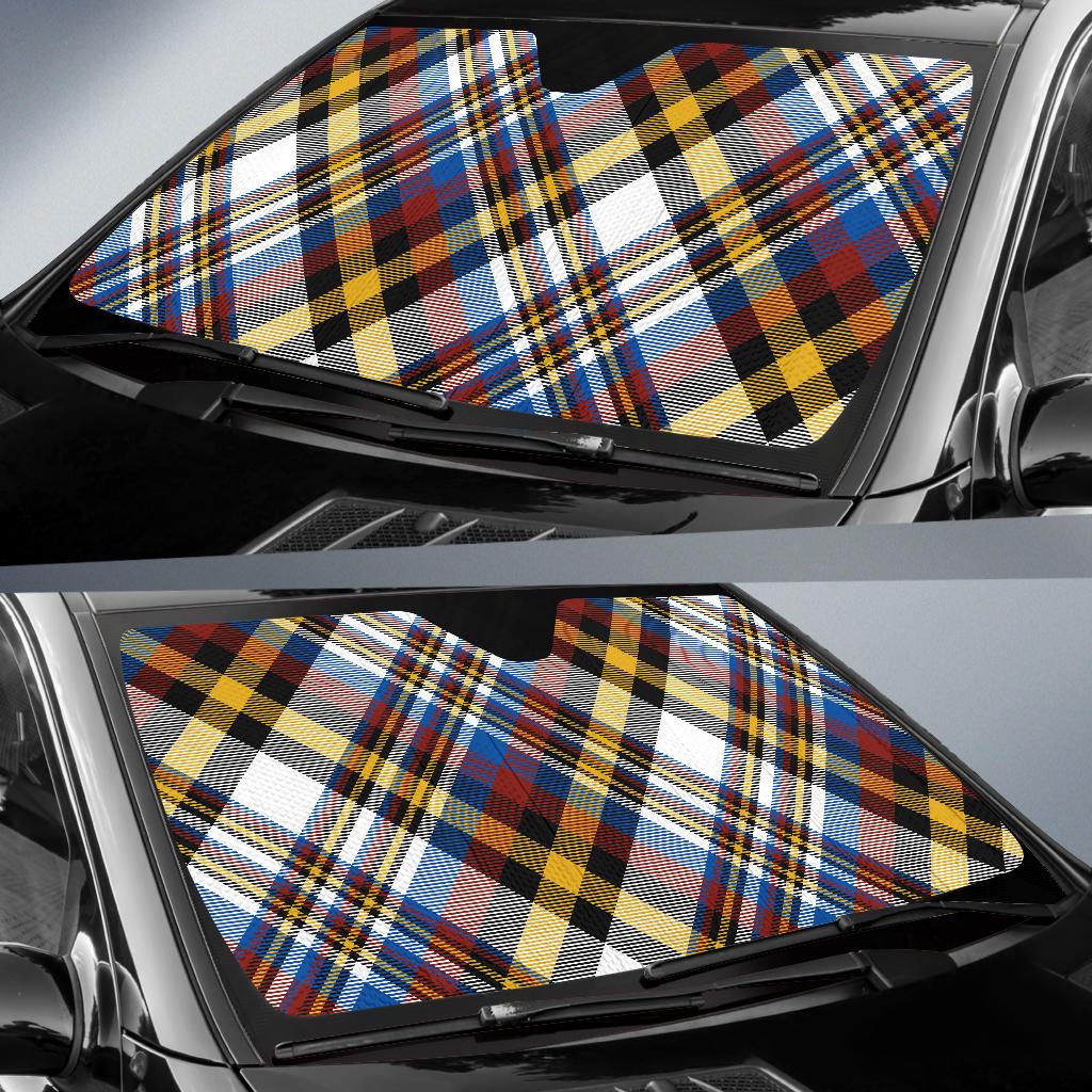 Madras Pattern Print Design 01 Car Sun Shades-JORJUNE.COM