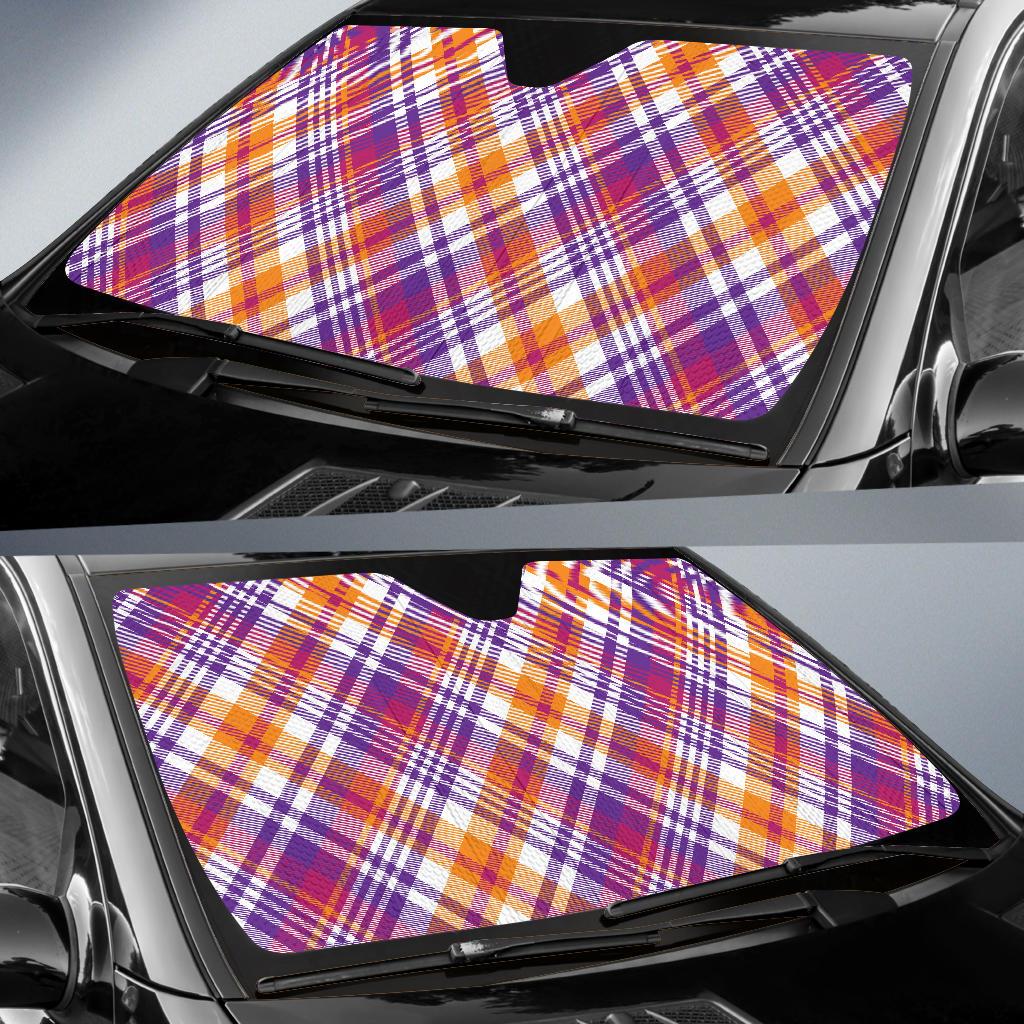 Madras Pattern Print Design 02 Car Sun Shades-JORJUNE.COM