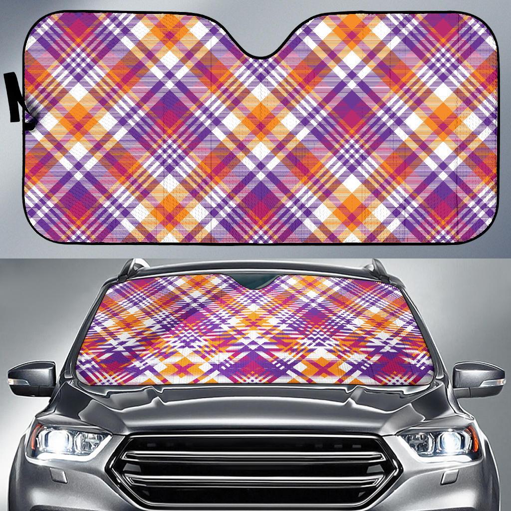 Madras Pattern Print Design 02 Car Sun Shades-JORJUNE.COM