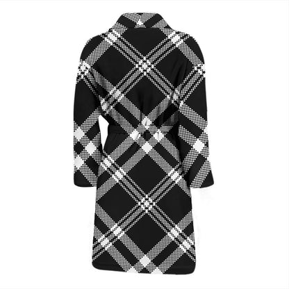 Madras Pattern Print Design 03 Men Bathrobe-JORJUNE.COM