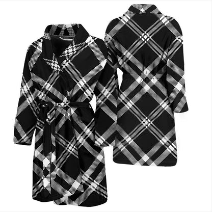 Madras Pattern Print Design 03 Men Bathrobe-JORJUNE.COM