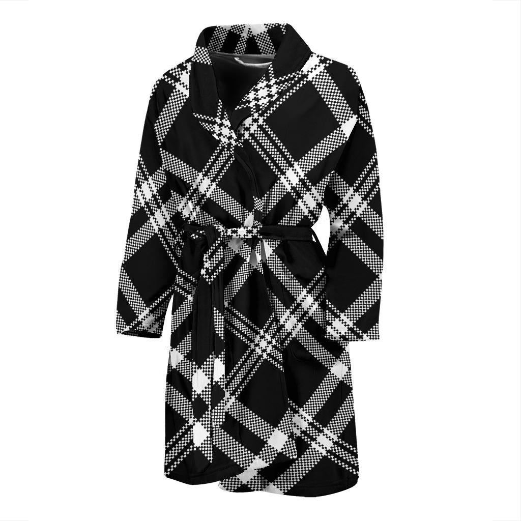 Madras Pattern Print Design 03 Men Bathrobe-JORJUNE.COM