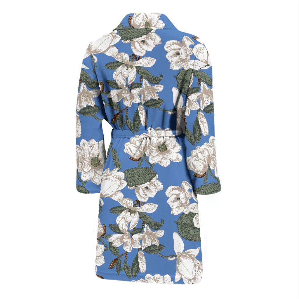 Magnolia Pattern Print Design 01 Men Bathrobe-JORJUNE.COM