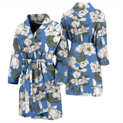 Magnolia Pattern Print Design 01 Men Bathrobe-JORJUNE.COM