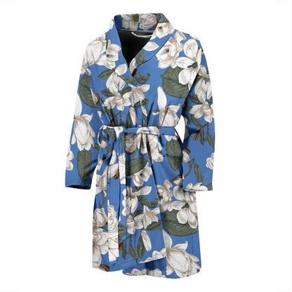 Magnolia Pattern Print Design 01 Men Bathrobe-JORJUNE.COM
