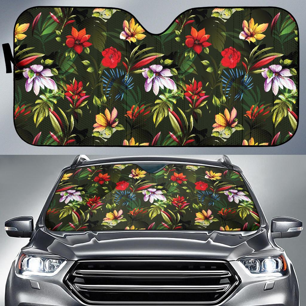 Magnolia Pattern Print Design 02 Car Sun Shades-JORJUNE.COM