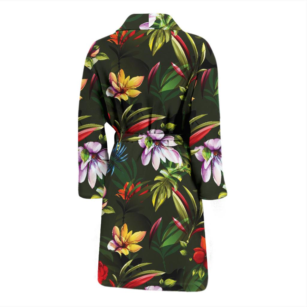 Magnolia Pattern Print Design 02 Men Bathrobe-JORJUNE.COM