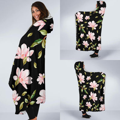 Magnolia Pattern Print Design MAG01 Hooded Blanket-JORJUNE.COM