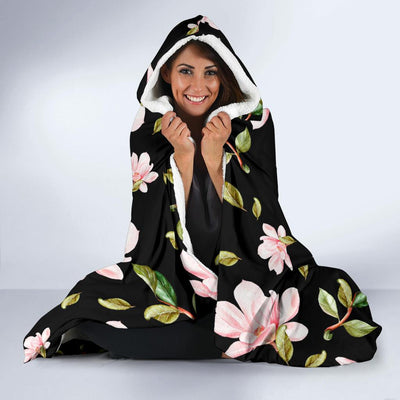 Magnolia Pattern Print Design MAG01 Hooded Blanket-JORJUNE.COM