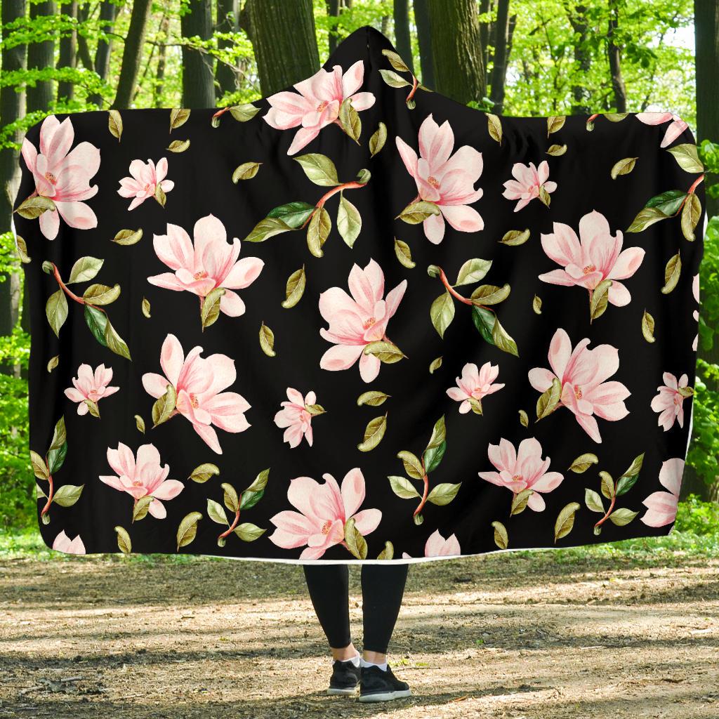 Magnolia Pattern Print Design MAG01 Hooded Blanket-JORJUNE.COM