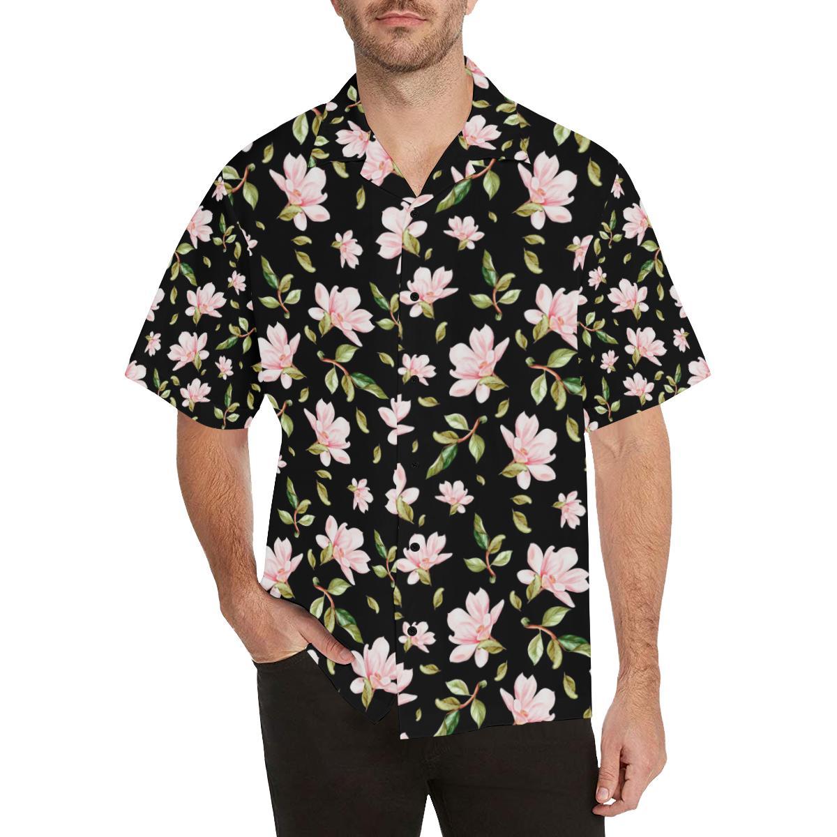 Magnolia Pattern Print Design MAG01 Men Hawaiian Shirt-JorJune