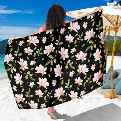 Magnolia Pattern Print Design MAG01 Sarong Pareo Wrap-JORJUNE.COM