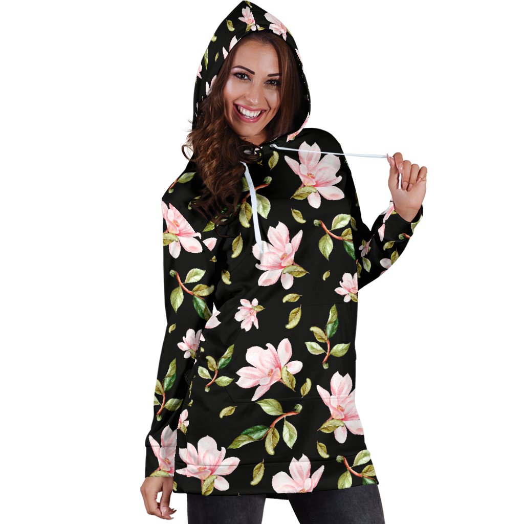 Magnolia Pattern Print Design MAG01 Women Hoodie Dress