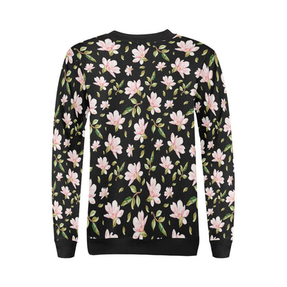 Magnolia Pattern Print Design MAG01 Women Long Sleeve Sweatshirt-JorJune