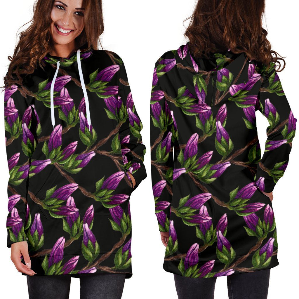 Magnolia Pattern Print Design MAG010 Women Hoodie Dress