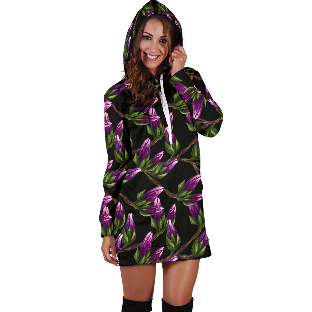 Magnolia Pattern Print Design MAG010 Women Hoodie Dress