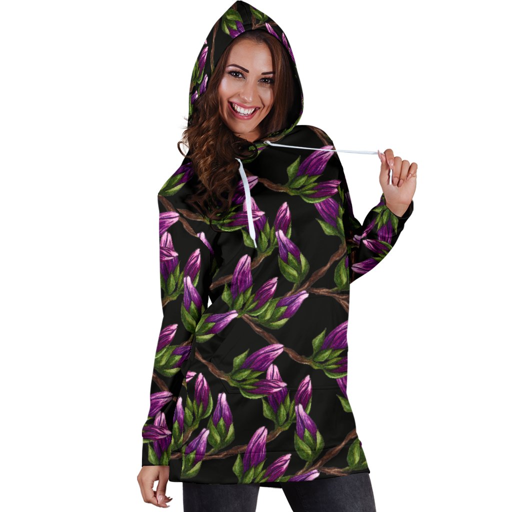 Magnolia Pattern Print Design MAG010 Women Hoodie Dress