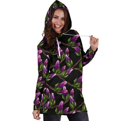 Magnolia Pattern Print Design MAG010 Women Hoodie Dress