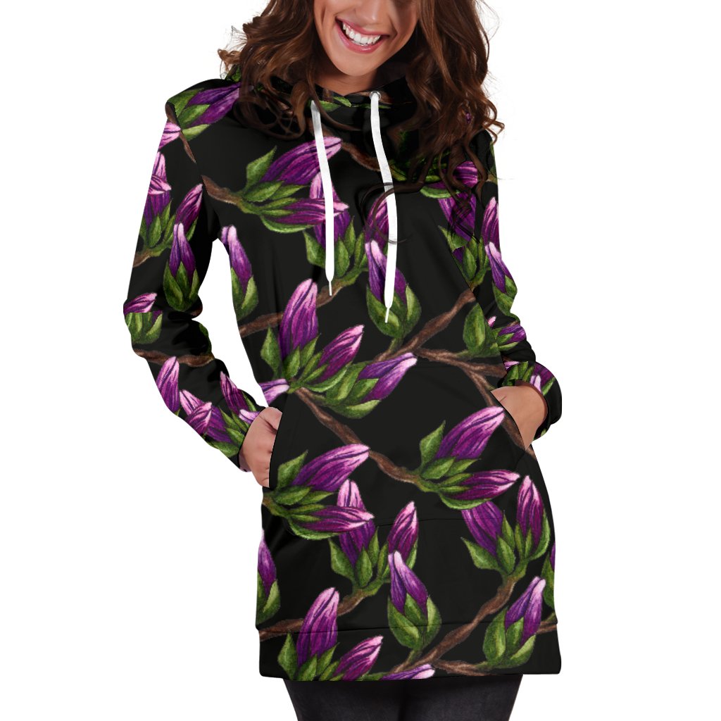 Magnolia Pattern Print Design MAG010 Women Hoodie Dress