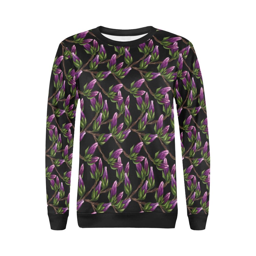 Magnolia Pattern Print Design MAG010 Women Long Sleeve Sweatshirt-JorJune