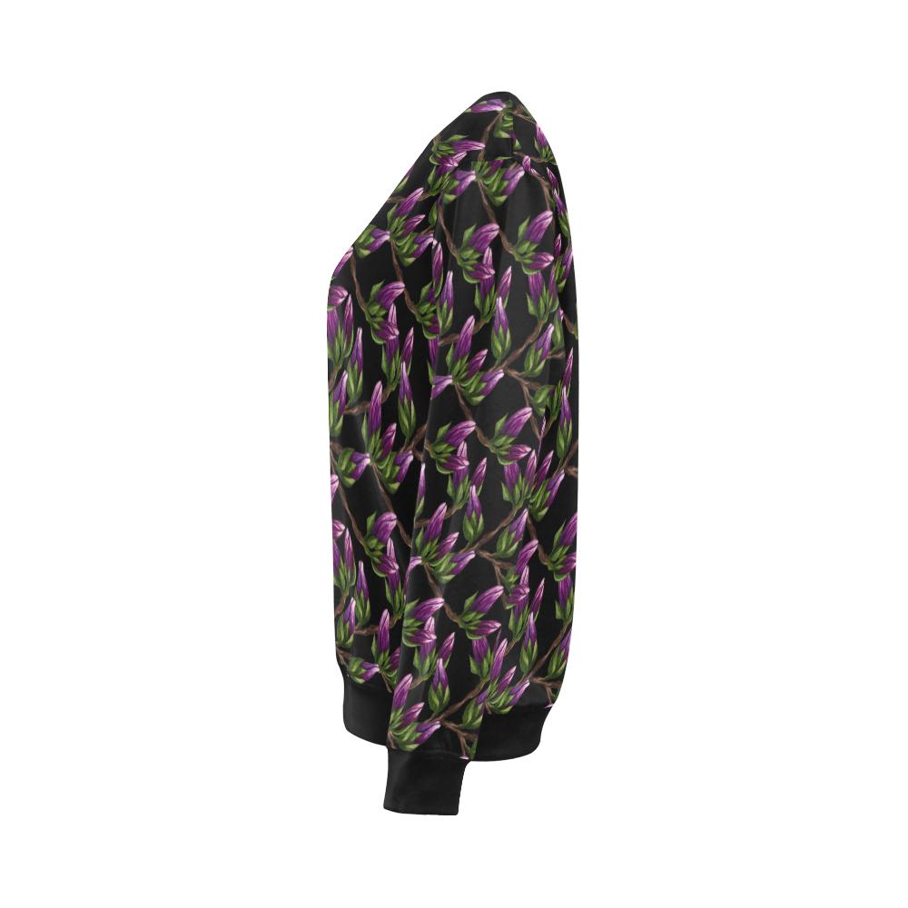 Magnolia Pattern Print Design MAG010 Women Long Sleeve Sweatshirt-JorJune