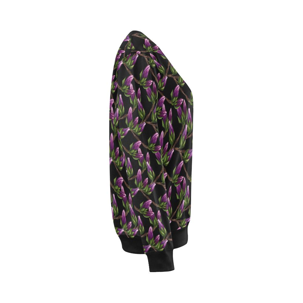 Magnolia Pattern Print Design MAG010 Women Long Sleeve Sweatshirt-JorJune